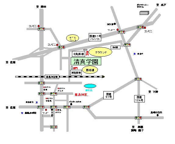 日本SAT考點之清真學園高等學校周邊路線圖