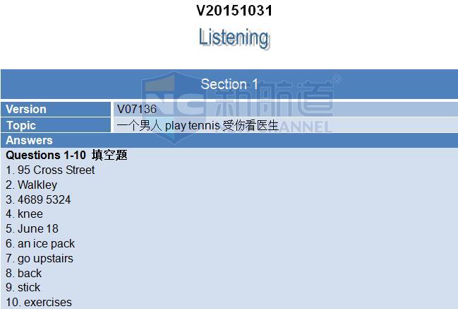 A類:2015年10月31日雅思機經(jīng)回憶及真題解析