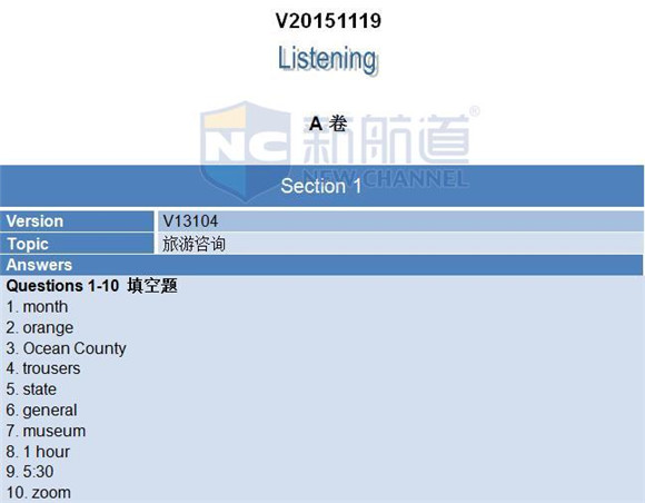 2015年11月19日雅思機經回憶